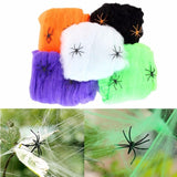 Halloween Scary Scene Props White Stretchy Cobweb Spider Web
