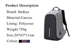 Unisex Backpack Anti Theft With USB Charging Laptop Business and Travel Bag