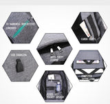 Unisex Backpack Anti Theft With USB Charging Laptop Business and Travel Bag