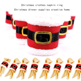 6Pcs/lot Santa Clothes Napkin Ring Holder Xmas Dinner Table Decoration for Home New Year Product Christmas Decor Tableware