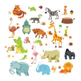 Colorful Animal World Map Wall Sticker