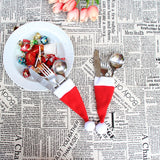 Christmas Hat Storage Tool Christmas Decorative Creative Tableware Knife Fork Set enfeites de natal