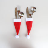 Christmas Hat Storage Tool Christmas Decorative Creative Tableware Knife Fork Set enfeites de natal