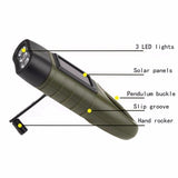 Rechargeable Batteries Hand Crank/Solar Led Flashlights