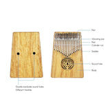 AKP-17L Kalimba Mbira Thumb Piano Sanza 17 keys Solid Wood Finger Piano with Carry Bag Music Book