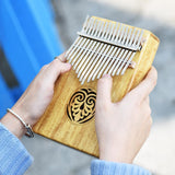 AKP-17L Kalimba Mbira Thumb Piano Sanza 17 keys Solid Wood Finger Piano with Carry Bag Music Book