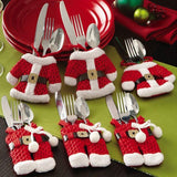 6Pcs Fancy Santa Christmas Decorations Silverware Dinner Table Decor -TR