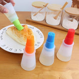 Portable Silicone Oil Bottle With Brush Baking BBQ Basting Brush Pastry Oil Brush Kitchen Baking Honey Oil barbecue Tool Gadgets