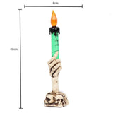 Resin LED Candle Holder 3-arms Skull Skeleton Candle Stand For Home Halloween Party DIY Decoration Candlestick Art Props