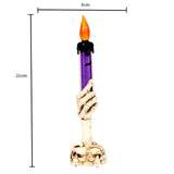 Resin LED Candle Holder 3-arms Skull Skeleton Candle Stand For Home Halloween Party DIY Decoration Candlestick Art Props