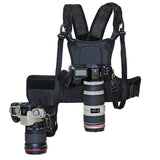 Camera Carrying Chest Harness Vest System with Side Holster