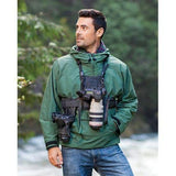 Camera Carrying Chest Harness Vest System with Side Holster